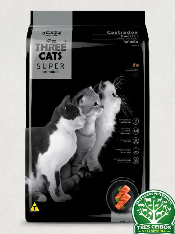 Three Cats Super Premium Castrados Salmón